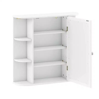 Costway Armoire de Toilette Murale Multifonctionnelle avec Miroir Gris/Blanc/Noir/Marron