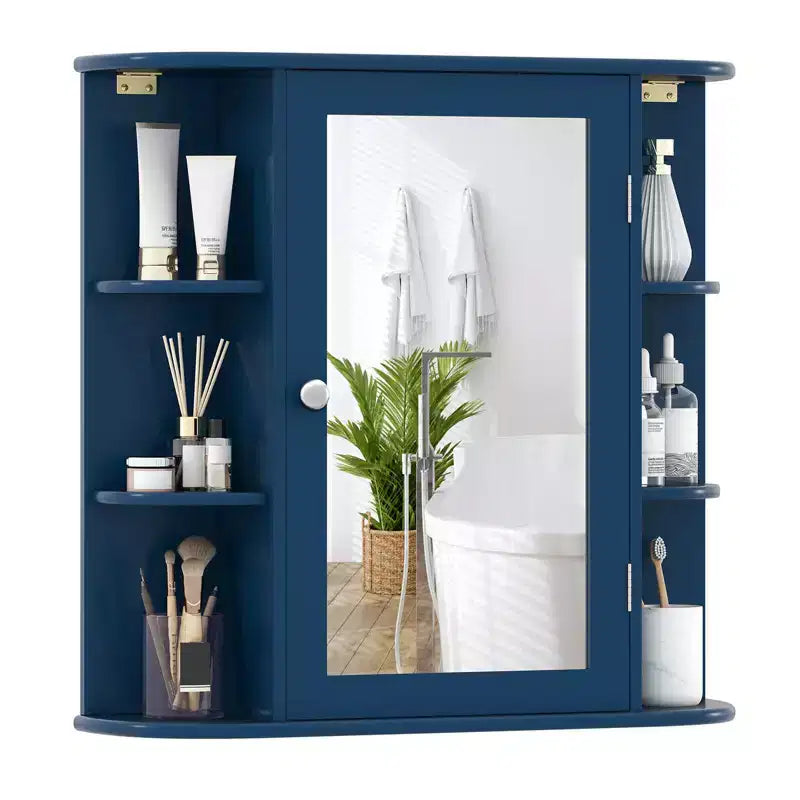 Costway Armoire de Toilette Murale Multifonctionnelle avec Miroir Gris/Blanc/Noir/Marron
