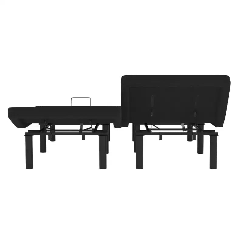 Base de lit tapissée réglable Flash Furniture Selene avec télécommande sans fil, trois hauteurs de pieds et inclinaison indépendante de la tête et des pieds