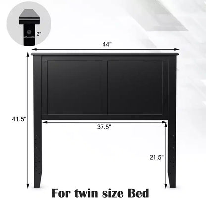 Tête de lit double en bois Costway, panneau plat, trous pré-percés, réglage de la hauteur