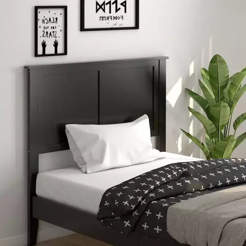 Tête de lit double en bois Costway, panneau plat, trous pré-percés, réglage de la hauteur