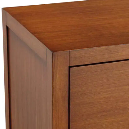 55 Downing Street Ollie Armoire à 3 tiroirs en teck brossé de 32 po de large avec poignées en cristal