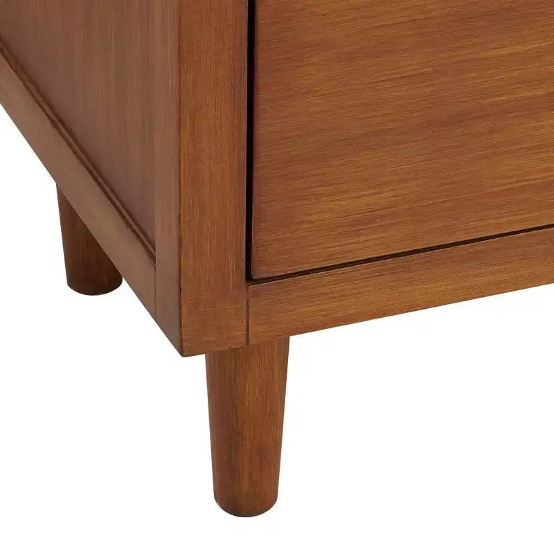 55 Downing Street Ollie Armoire à 3 tiroirs en teck brossé de 32 po de large avec poignées en cristal