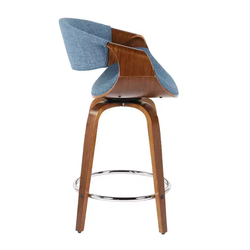 Ensemble de 2 tabourets de bar hauteur comptoir rembourrés Curvini - Lumisource