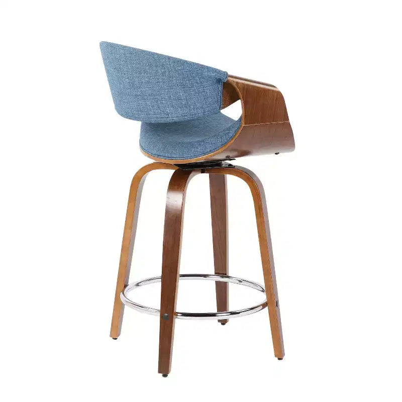 Ensemble de 2 tabourets de bar hauteur comptoir rembourrés Curvini - Lumisource