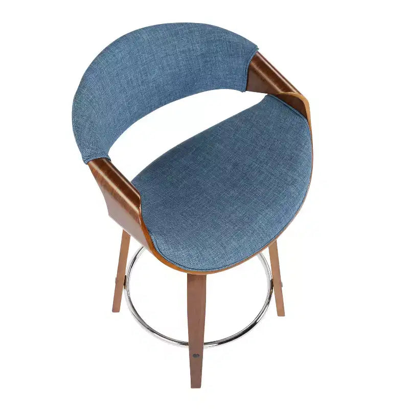 Ensemble de 2 tabourets de bar hauteur comptoir rembourrés Curvini - Lumisource