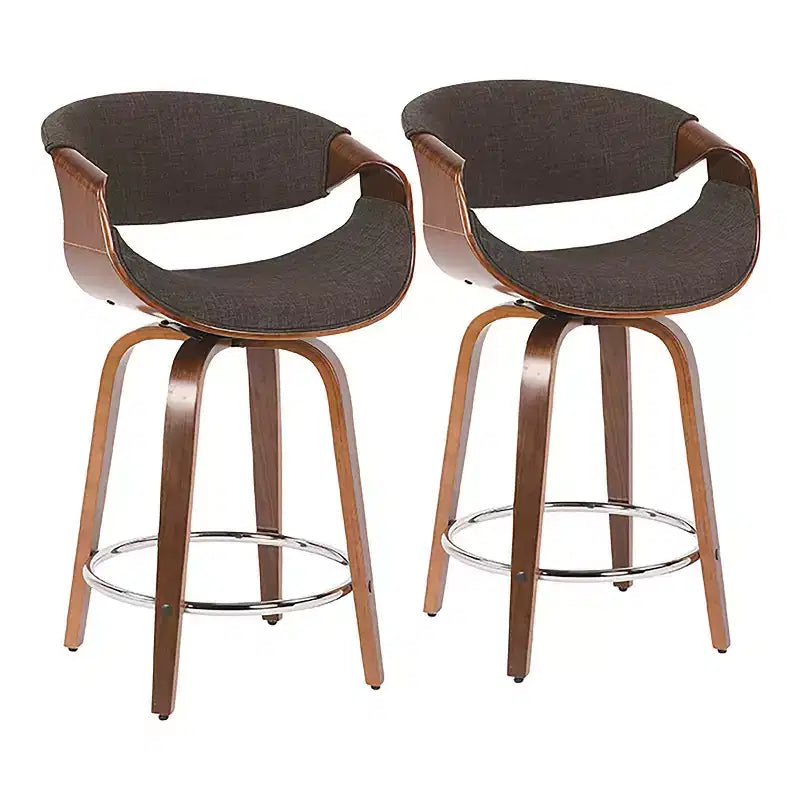 Ensemble de 2 tabourets de bar hauteur comptoir rembourrés Curvini - Lumisource