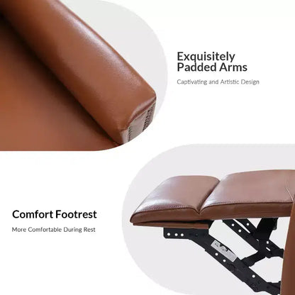 Lot de 2 fauteuils inclinables pivotants et à bascule Hilario de 77 cm de large en cuir véritable | ART OF LIVING DESIGNS