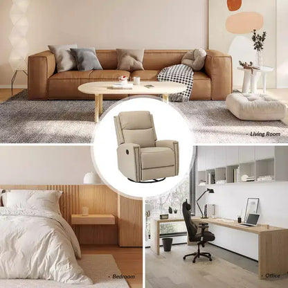 Fauteuil inclinable pivotant et à bascule en cuir véritable Hilario Fall 30.31 large | OFFRE DU JOUR | ART OF LIVING DESIGNS