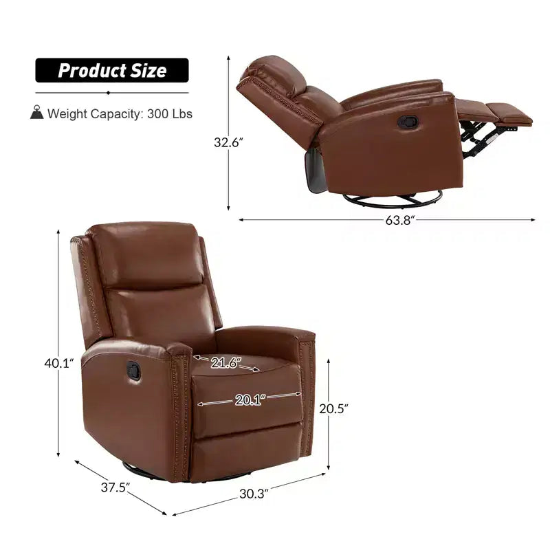 Fauteuil inclinable pivotant et à bascule en cuir véritable Hilario Fall 30.31 large | OFFRE DU JOUR | ART OF LIVING DESIGNS