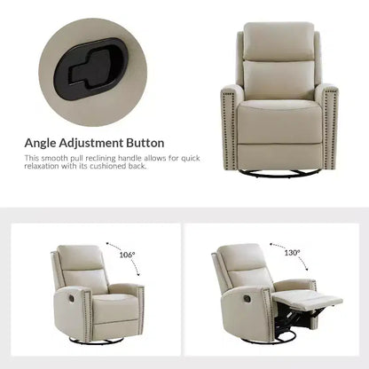 Fauteuil inclinable pivotant et à bascule en cuir véritable Hilario Fall 30.31 large | OFFRE DU JOUR | ART OF LIVING DESIGNS