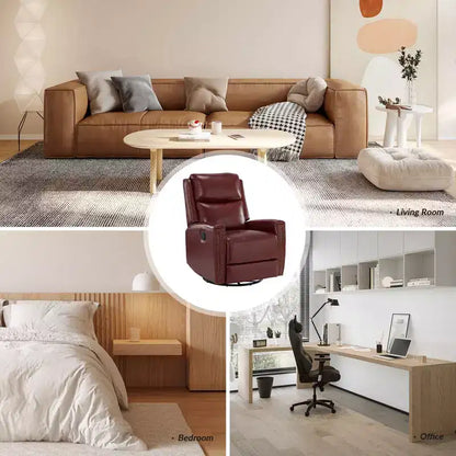 Fauteuil inclinable pivotant et à bascule en cuir véritable Hilario Fall 30.31 large | OFFRE DU JOUR | ART OF LIVING DESIGNS