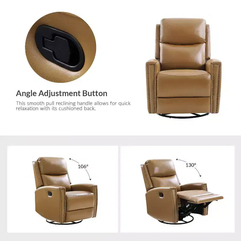 Fauteuil inclinable pivotant et à bascule en cuir véritable Hilario Fall 30.31 large | OFFRE DU JOUR | ART OF LIVING DESIGNS