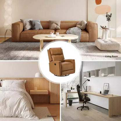 Fauteuil inclinable pivotant et à bascule en cuir véritable Hilario Fall 30.31 large | OFFRE DU JOUR | ART OF LIVING DESIGNS
