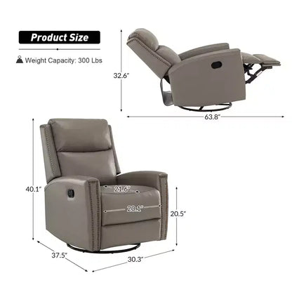 Fauteuil inclinable pivotant et à bascule en cuir véritable Hilario Fall 30.31 large | OFFRE DU JOUR | ART OF LIVING DESIGNS