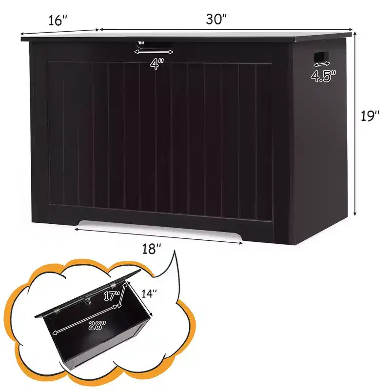Costway Coffre de Rangement en Bois pour Enfants avec Couvercle Basculant et Charnière de Sécurité Blanc/Marron