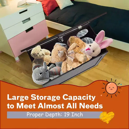 Costway Coffre de Rangement en Bois pour Enfants avec Couvercle Basculant et Charnière de Sécurité Blanc/Marron