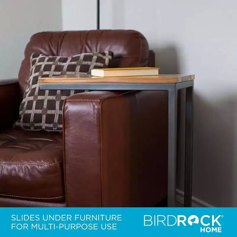 BirdRock Home Tables d'appoint en bois d'acacia pour canapé en C - Lot de 2