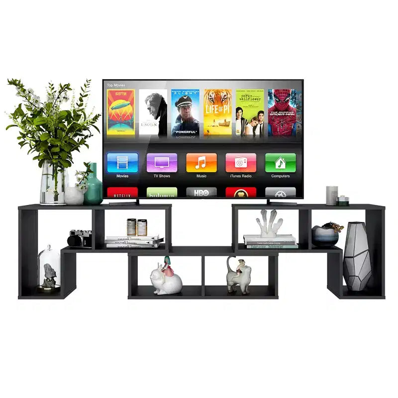 Meuble TV Costway 3 pièces pour TV jusqu'à 65'' Centre de divertissement Bibliothèque Étagères Blanc/Marron/Noir/Bois noir