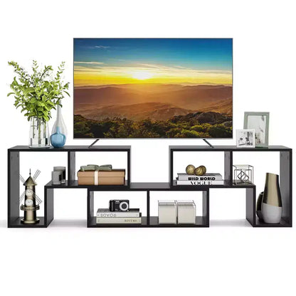 Meuble TV Costway 3 pièces pour TV jusqu'à 65'' Centre de divertissement Bibliothèque Étagères Blanc/Marron/Noir/Bois noir