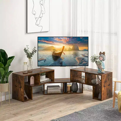 Meuble TV Costway 3 pièces pour TV jusqu'à 65'' Centre de divertissement Bibliothèque Étagères Blanc/Marron/Noir/Bois noir