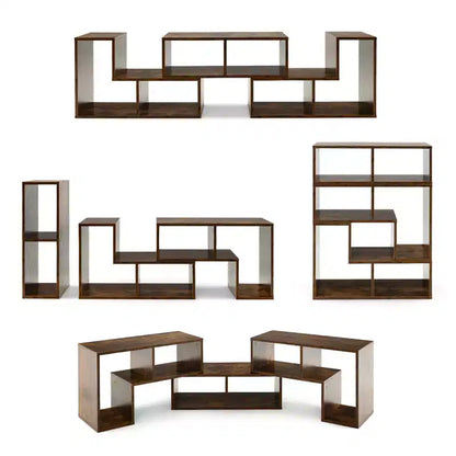 Meuble TV Costway 3 pièces pour TV jusqu'à 65'' Centre de divertissement Bibliothèque Étagères Blanc/Marron/Noir/Bois noir
