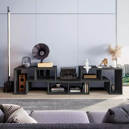 Meuble TV Costway 3 pièces pour TV jusqu'à 65'' Centre de divertissement Bibliothèque Étagères Blanc/Marron/Noir/Bois noir