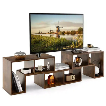 Meuble TV Costway 3 pièces pour TV jusqu'à 65'' Centre de divertissement Bibliothèque Étagères Blanc/Marron/Noir/Bois noir