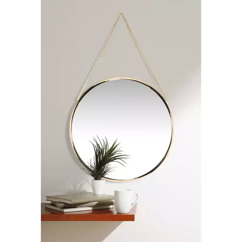 Miroir mural rond Franc de 17,5 avec chaîne en métal – Infinity Instruments