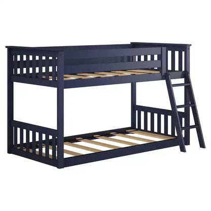 Lit superposé Max & Lily pour enfants, lit superposé bas en bois massif avec échelle pour petite chambre