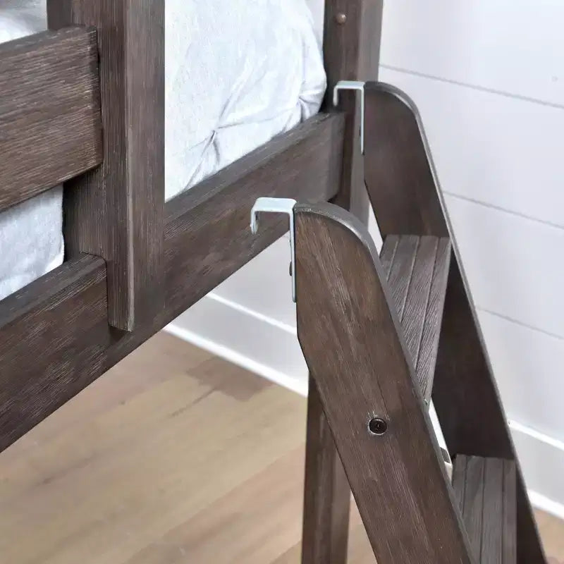 Lit superposé Max & Lily pour enfants, lit superposé bas en bois massif avec échelle pour petite chambre