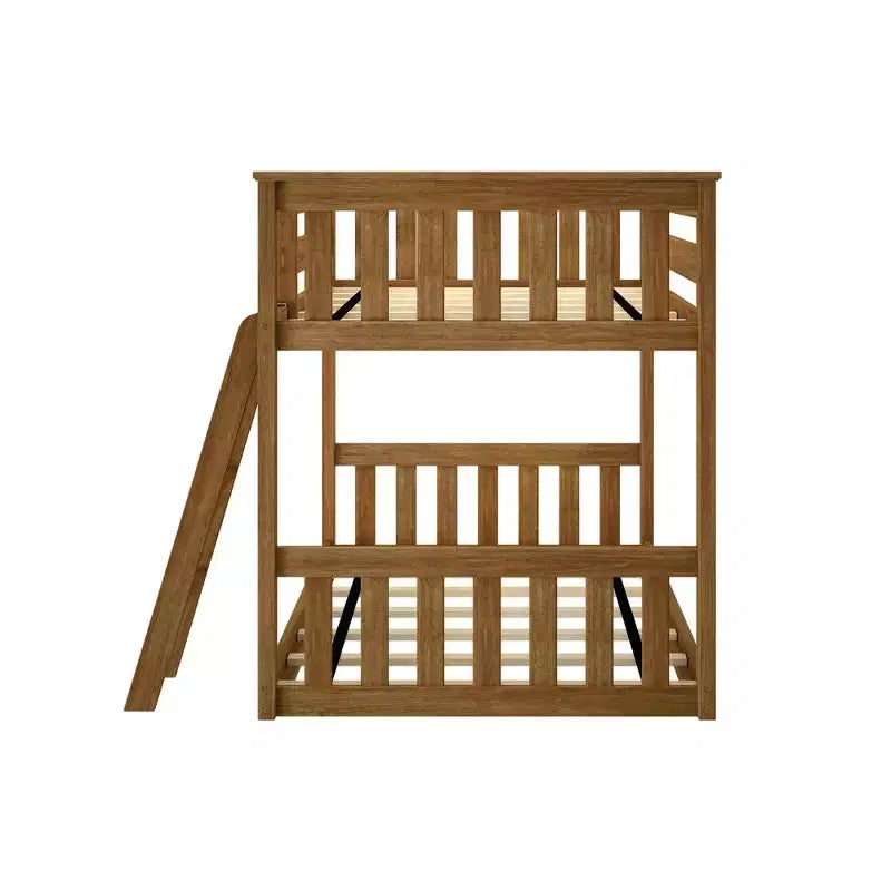 Lit superposé Max & Lily pour enfants, lit superposé bas en bois massif avec échelle pour petite chambre