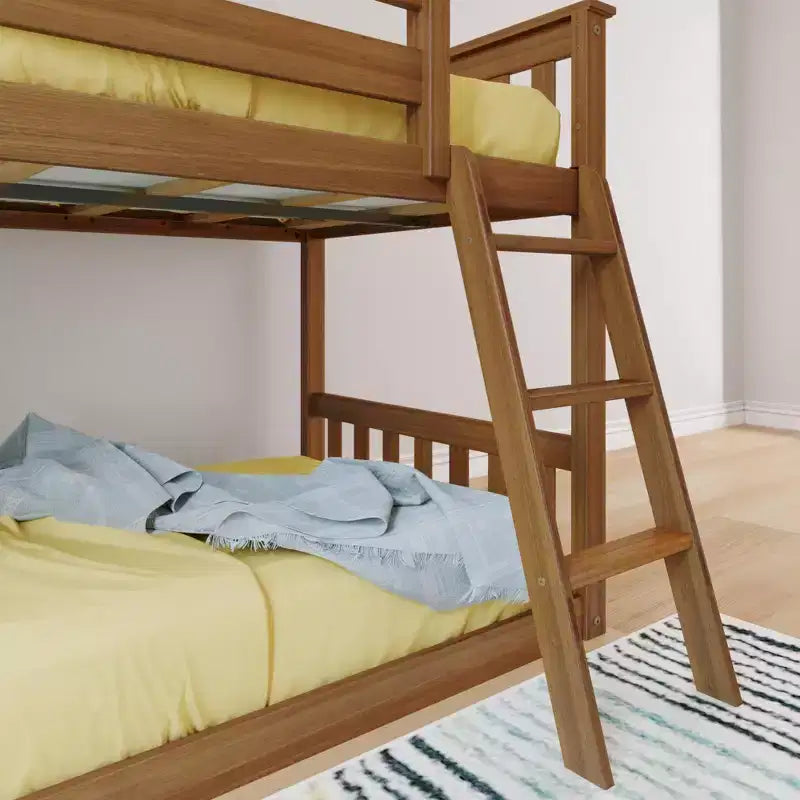 Lit superposé Max & Lily pour enfants, lit superposé bas en bois massif avec échelle pour petite chambre