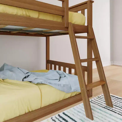 Lit superposé Max & Lily pour enfants, lit superposé bas en bois massif avec échelle pour petite chambre