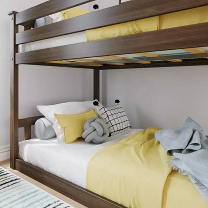 Lit superposé Max & Lily pour enfants, lit superposé bas en bois massif avec échelle pour petite chambre