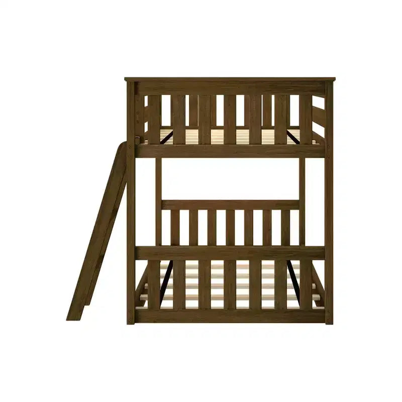 Lit superposé Max & Lily pour enfants, lit superposé bas en bois massif avec échelle pour petite chambre