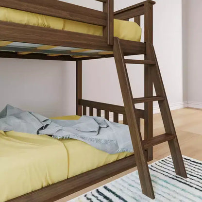 Lit superposé Max & Lily pour enfants, lit superposé bas en bois massif avec échelle pour petite chambre