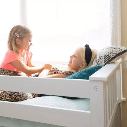Lit superposé Max & Lily pour enfants, lit superposé bas en bois massif avec échelle pour petite chambre