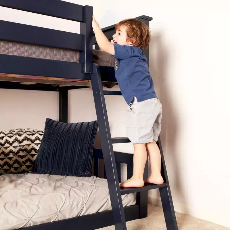 Lit superposé Max & Lily pour enfants, lit superposé bas en bois massif avec échelle pour petite chambre