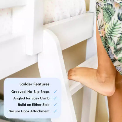 Lit superposé Max & Lily pour enfants, lit superposé bas en bois massif avec échelle pour petite chambre