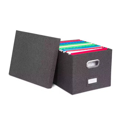 Boîte de Rangement et Classement Pliable Internet's Best avec Couvercle - 1 Unité - Anthracite
