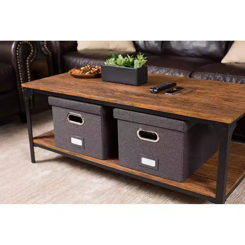Boîte de Rangement et Classement Pliable Internet's Best avec Couvercle - 1 Unité - Anthracite