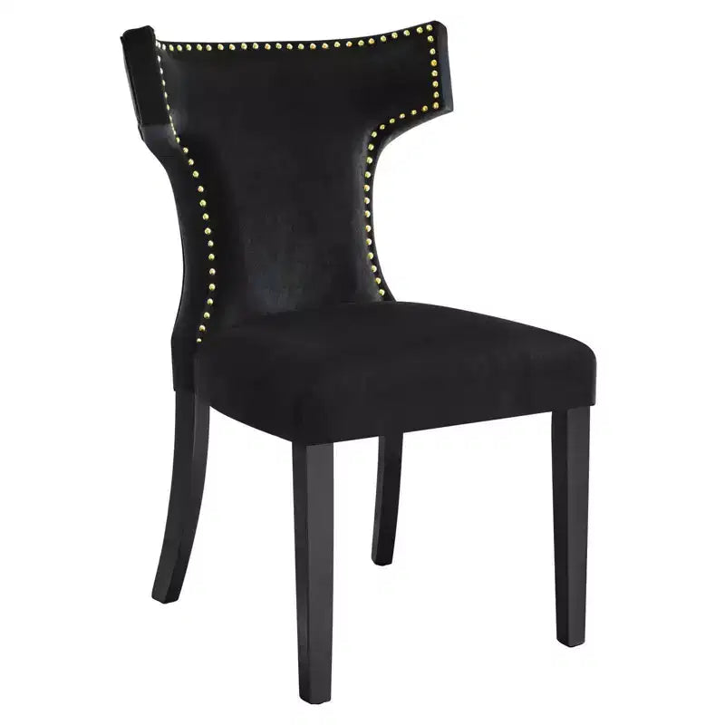 Lot de 2 chaises de salle à manger en velours de performance incurvées - Modway