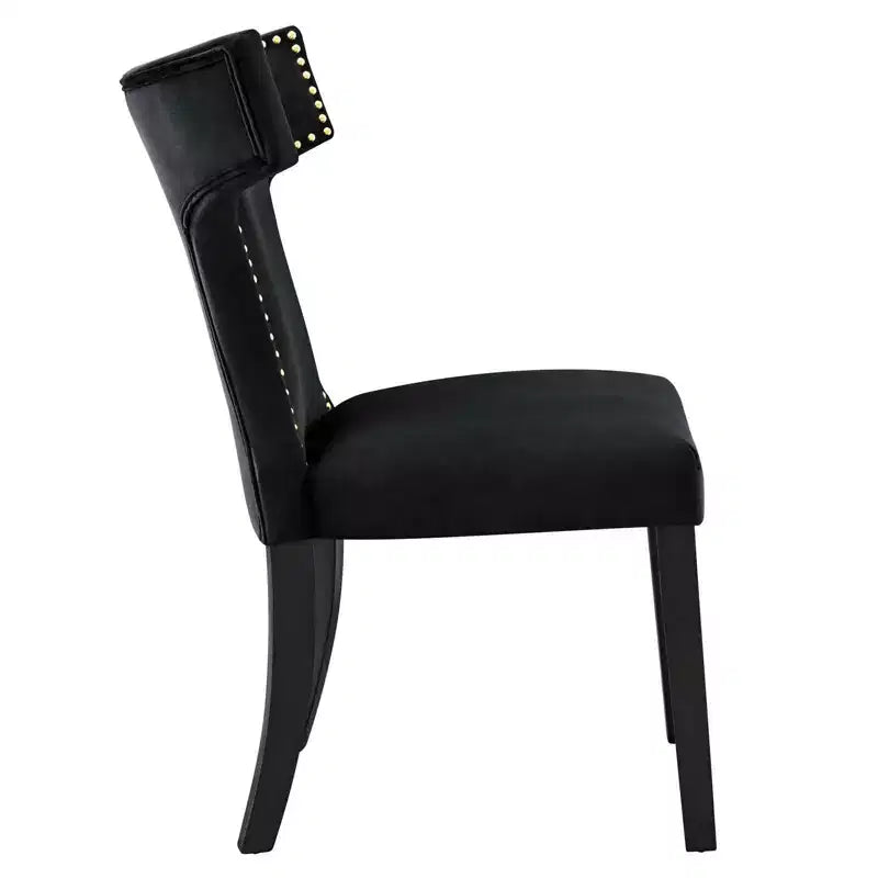 Lot de 2 chaises de salle à manger en velours de performance incurvées - Modway