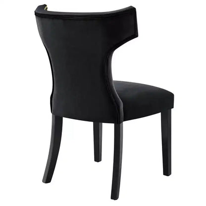 Lot de 2 chaises de salle à manger en velours de performance incurvées - Modway