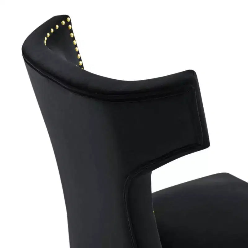 Lot de 2 chaises de salle à manger en velours de performance incurvées - Modway