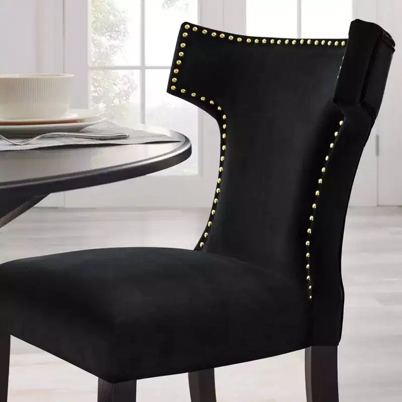 Lot de 2 chaises de salle à manger en velours de performance incurvées - Modway