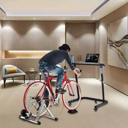 Bureau de vélo réglable - Chariot pour ordinateur portable roulant pour vélo stationnaire ou entraîneur - Faites de l'exercice en travaillant ou en regardant la télévision - Bureau debout par Rad Sportz
