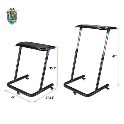 Bureau de vélo réglable - Chariot pour ordinateur portable roulant pour vélo stationnaire ou entraîneur - Faites de l'exercice en travaillant ou en regardant la télévision - Bureau debout par Rad Sportz