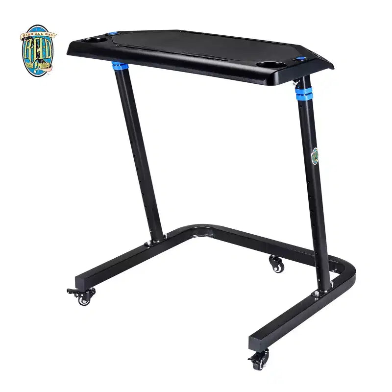 Bureau de vélo réglable - Chariot pour ordinateur portable roulant pour vélo stationnaire ou entraîneur - Faites de l'exercice en travaillant ou en regardant la télévision - Bureau debout par Rad Sportz